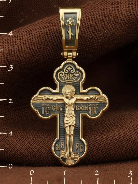 Крест из лимонного золота