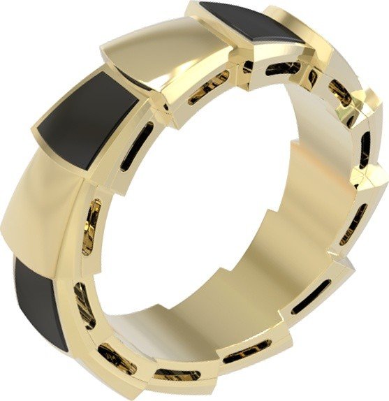 Кольцо из лимонного золота c ониксом