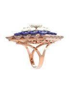 Кольцо из золота c лазуритом и перламутром