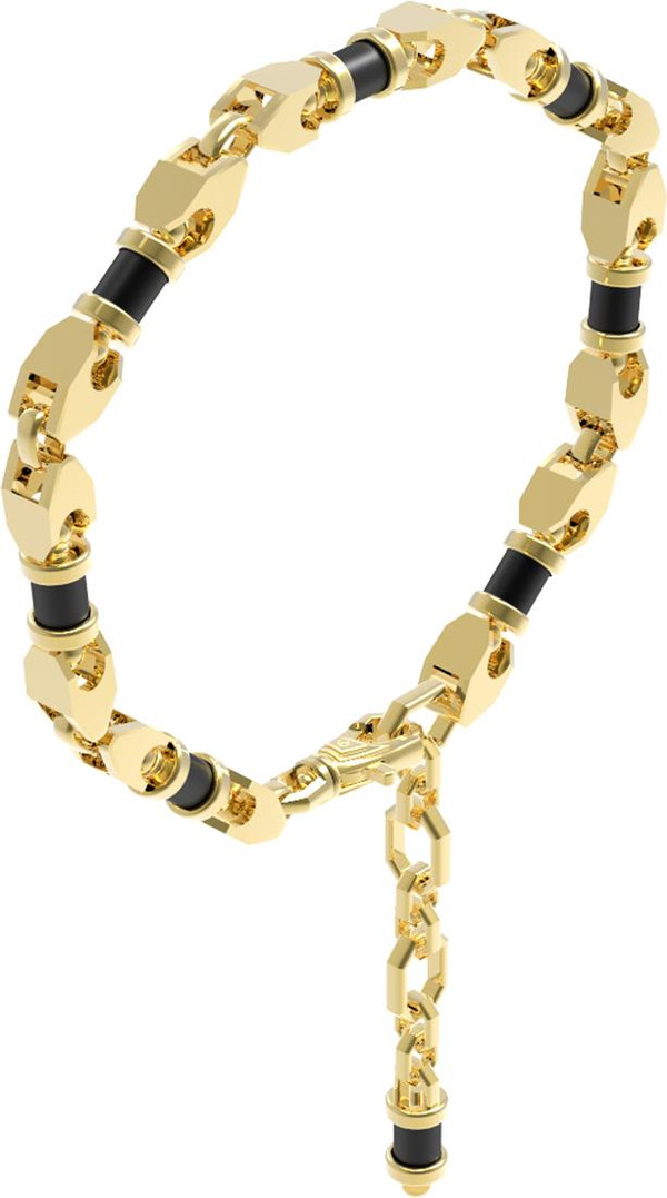 Браслет из лимонного золота 585 пробы c ониксом