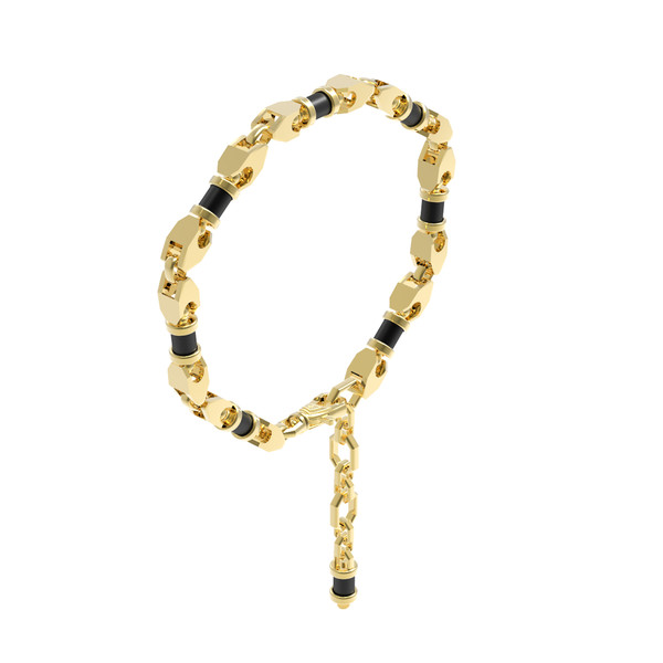 Браслет из лимонного золота 585 пробы c ониксом