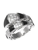 Кольцо из белого золота c бриллиантами и ониксом