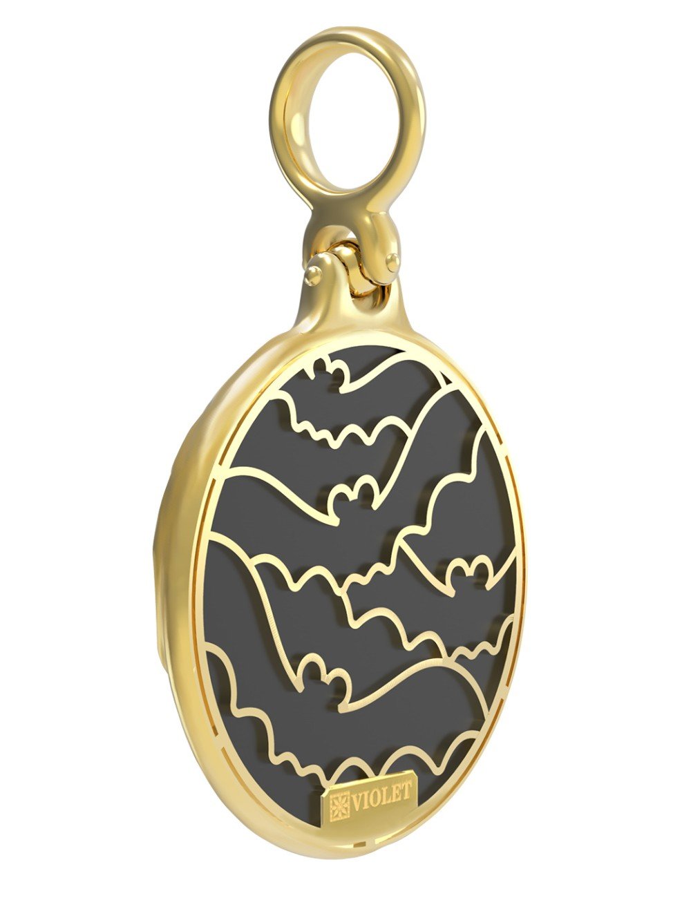 Подвеска из лимонного золота c эмалью и ониксом