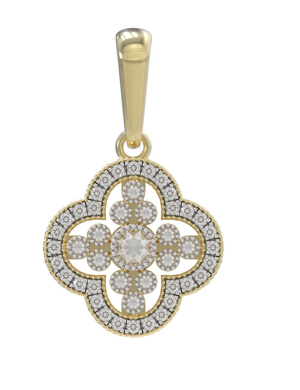 Подвеска из лимонного золота c бриллиантами