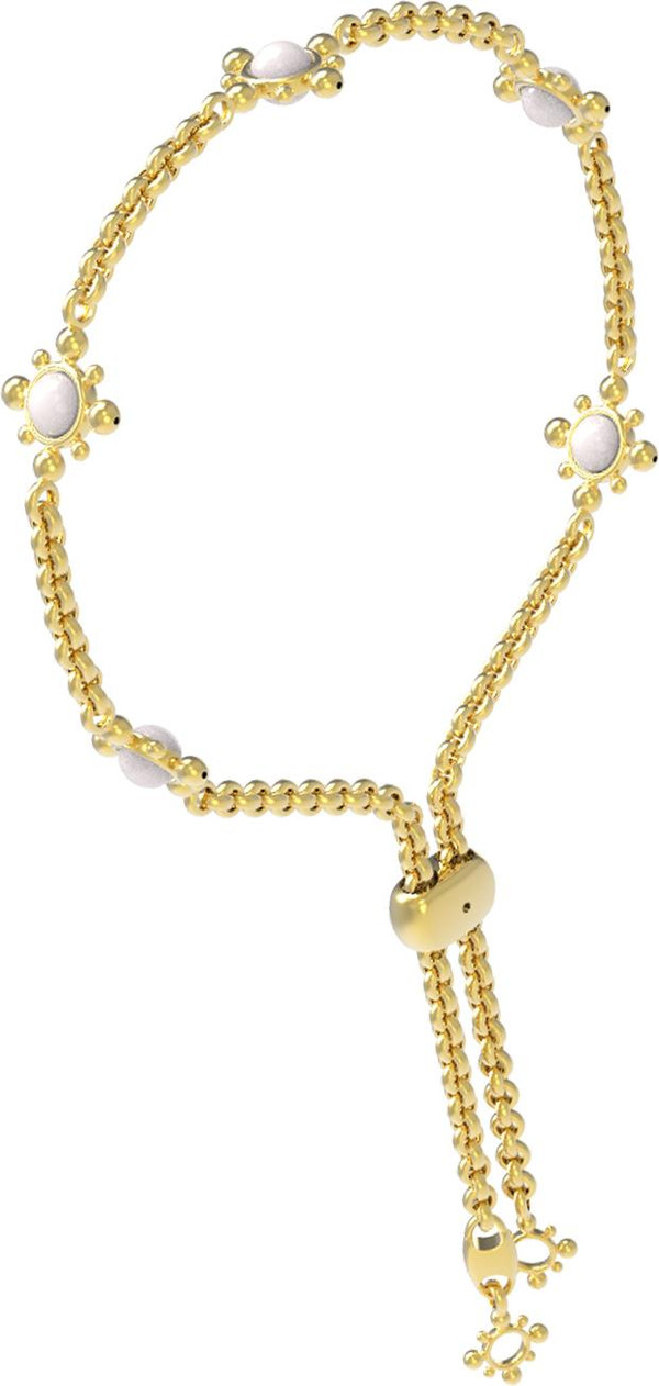 Браслет из лимонного золота 585 пробы c агатом