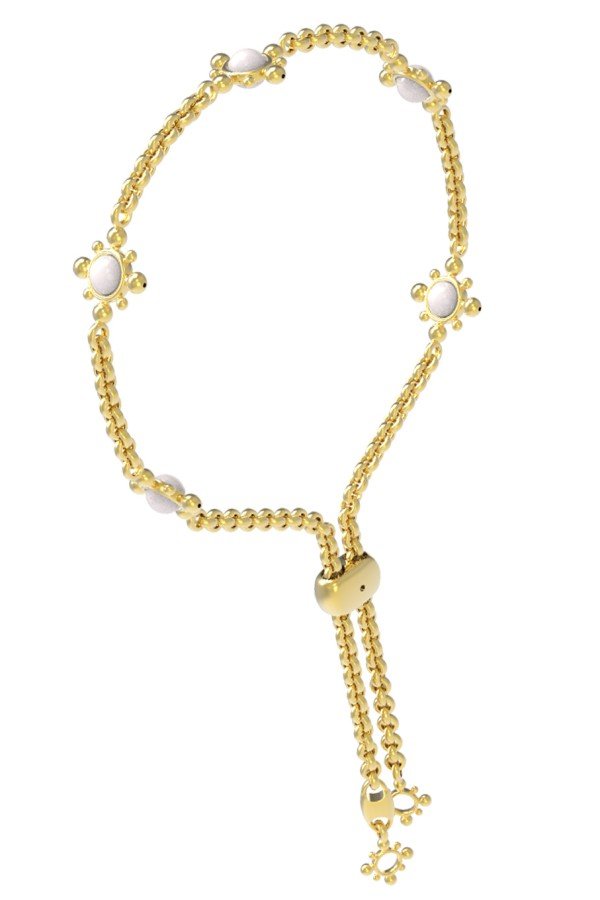 Браслет из лимонного золота c агатом