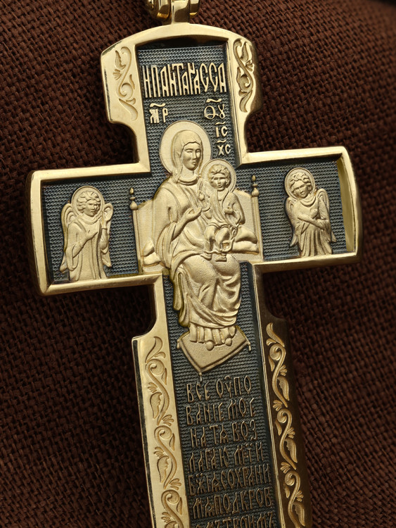 Крест из лимонного золота 585 пробы