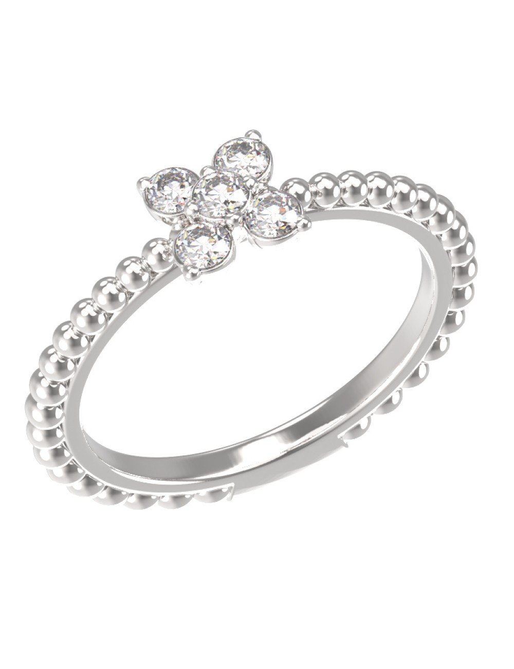 Кольцо из белого золота c бриллиантами