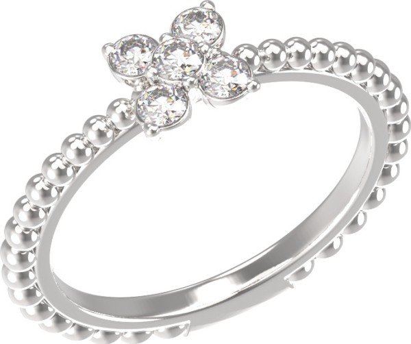 Кольцо из белого золота c бриллиантами