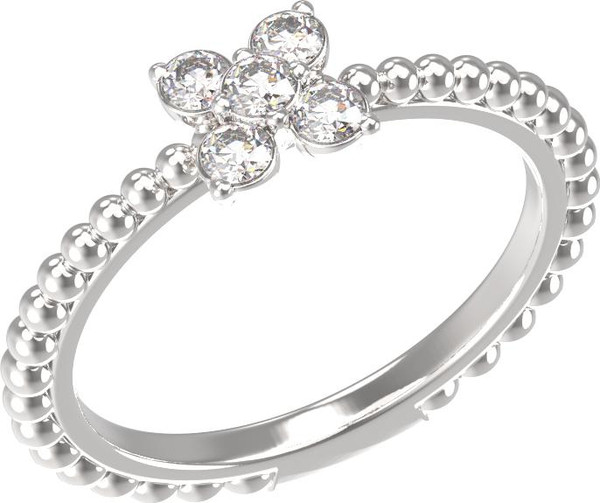 Кольцо из белого золота 585 пробы c бриллиантами