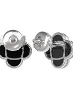 Серьги из белого золота c ониксом