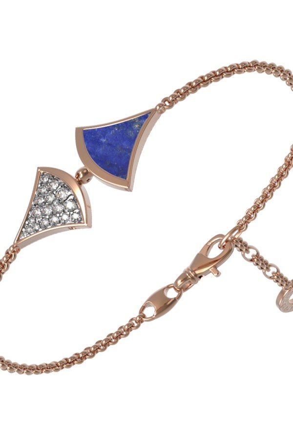 Браслет из золота c бриллиантами и лазуритом