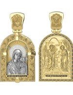 Образок из лимонного золота c эмалью