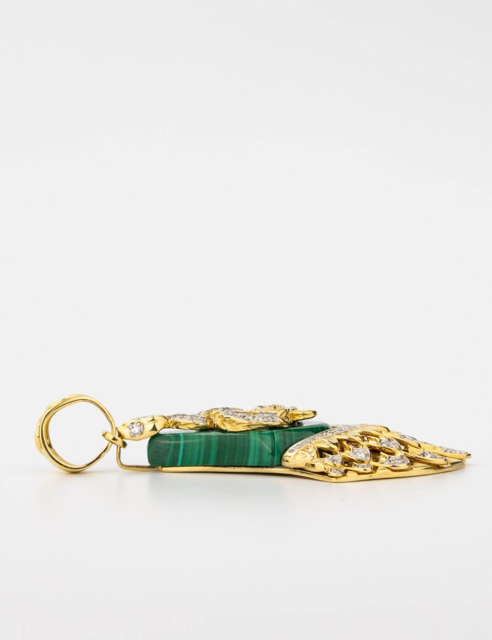 Подвеска из лимонного золота c бриллиантами и малахитом