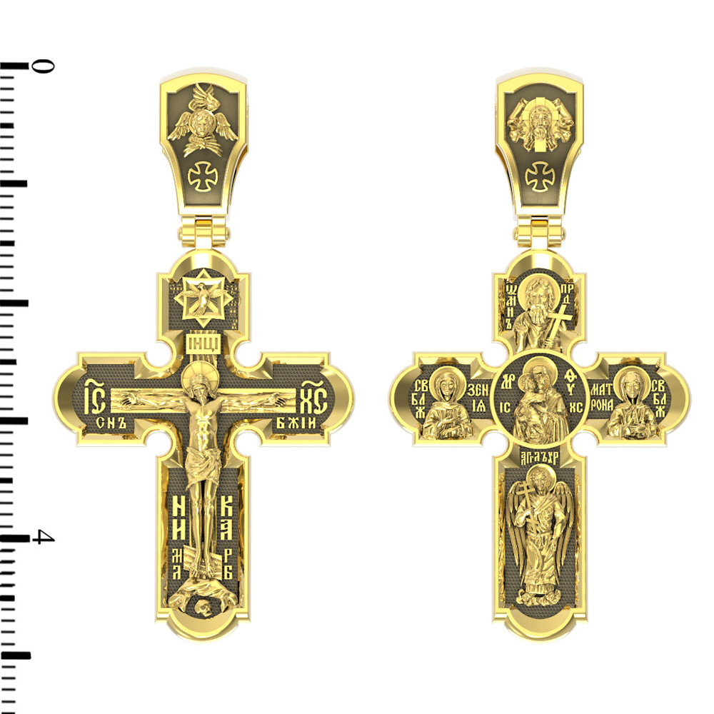 Крест из лимонного золота 585 пробы