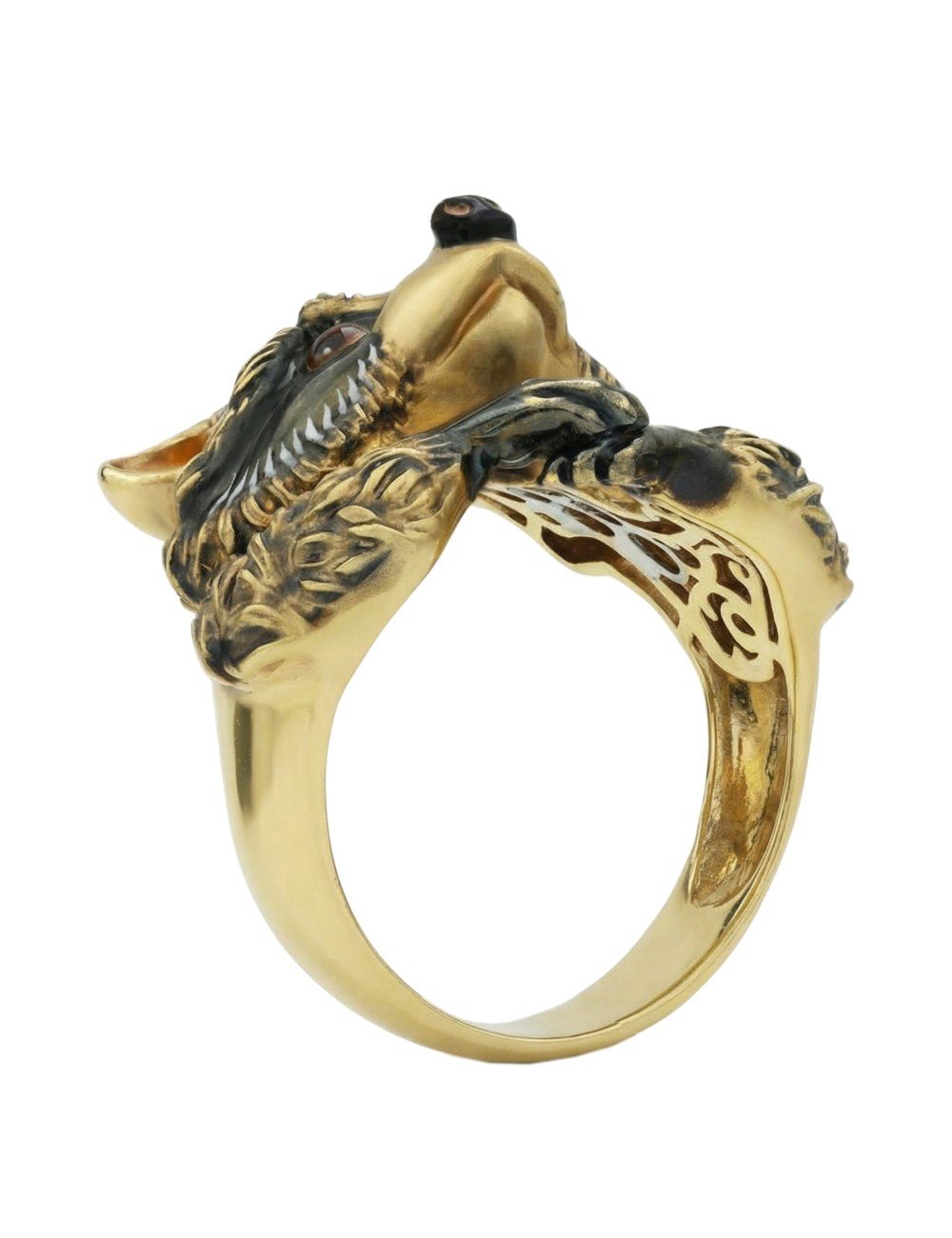 Кольцо из лимонного золота c эмалью