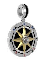 Подвеска из белого золота c эмалью и ониксом