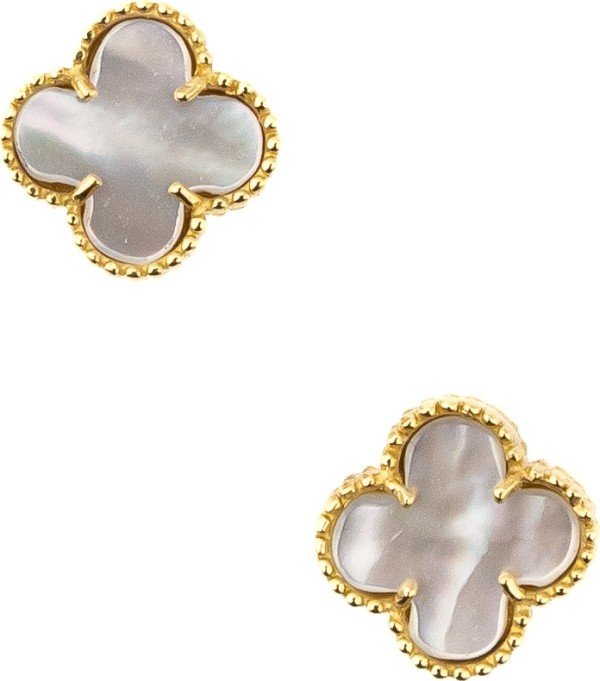 Серьги из лимонного золота c перламутром