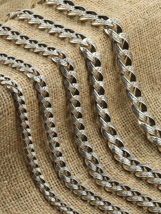 Цепь из серебра 925 пробы c рубином