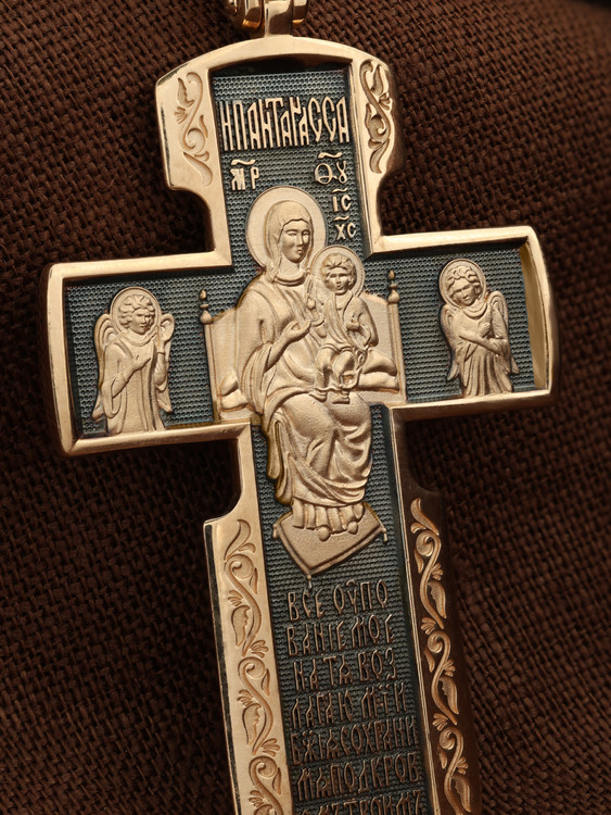 Крест из красного золота 585 пробы