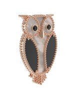 Брошь из золота c эмалью, ониксом и перламутром