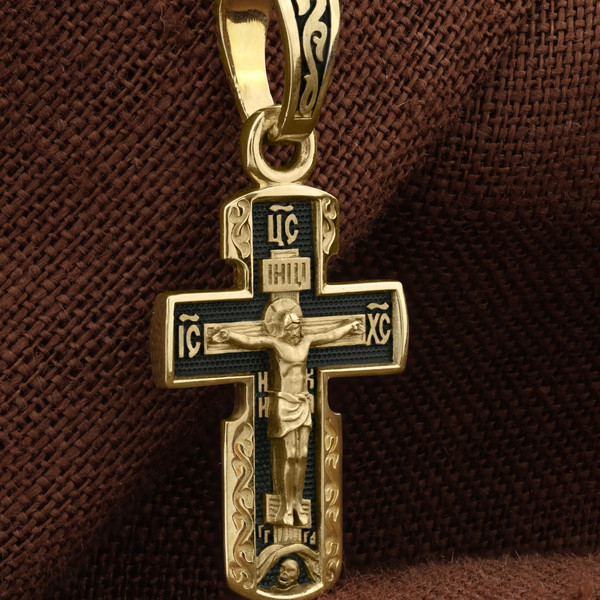 Крест из лимонного золота 585 пробы