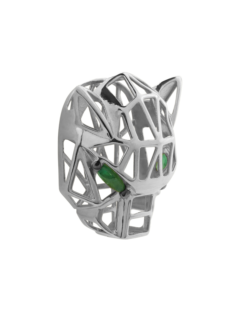 Подвеска из белого золота 585 пробы c изумрудом