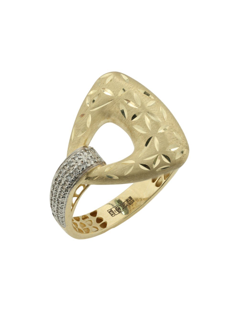 Кольцо из лимонного золота c бриллиантами