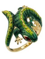 Кольцо из лимонного золота c эмалью