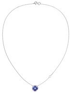 Колье из белого золота c бриллиантами и лазуритом