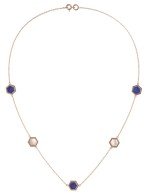 Колье из золота c лазуритом и перламутром