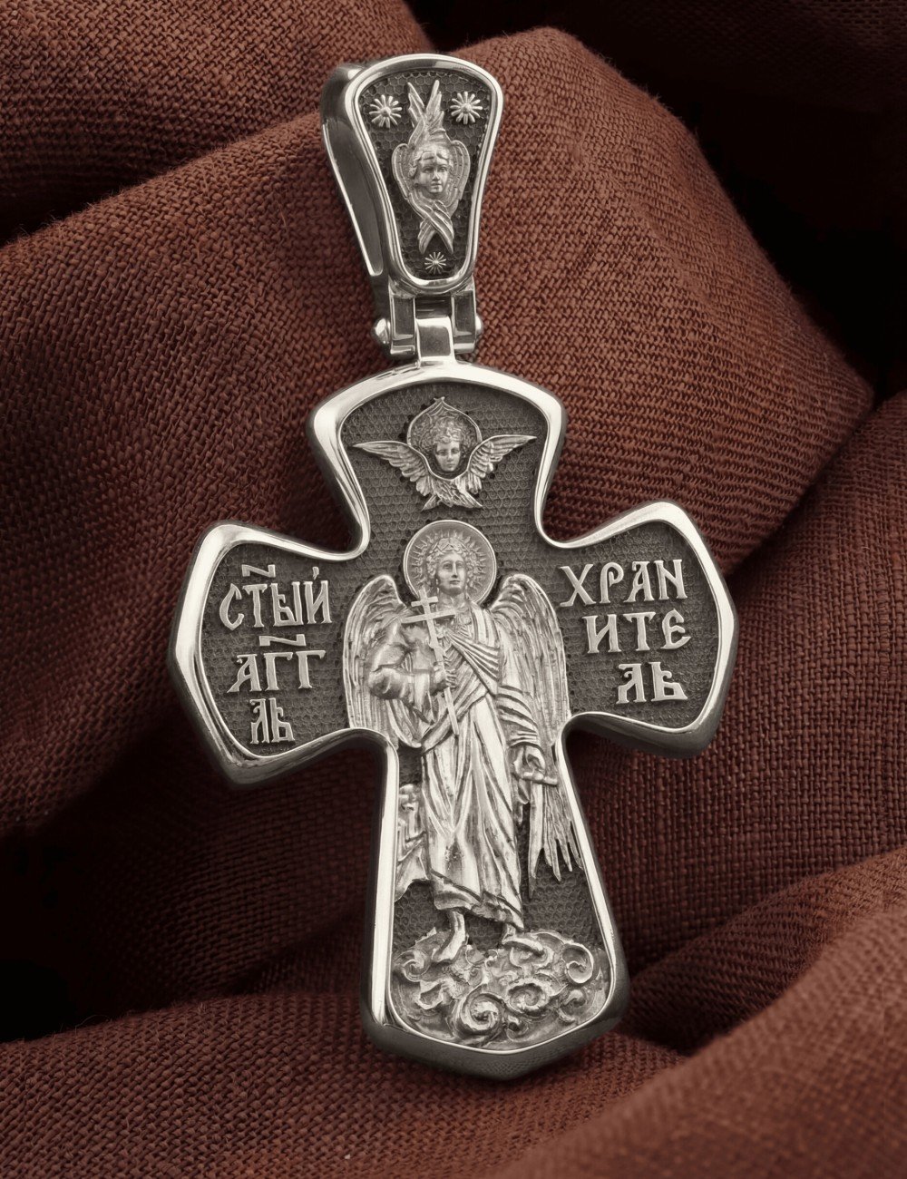 Крест из белого золота