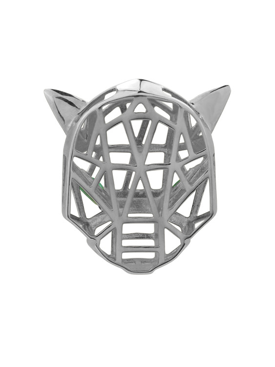 Подвеска из белого золота 585 пробы c изумрудом