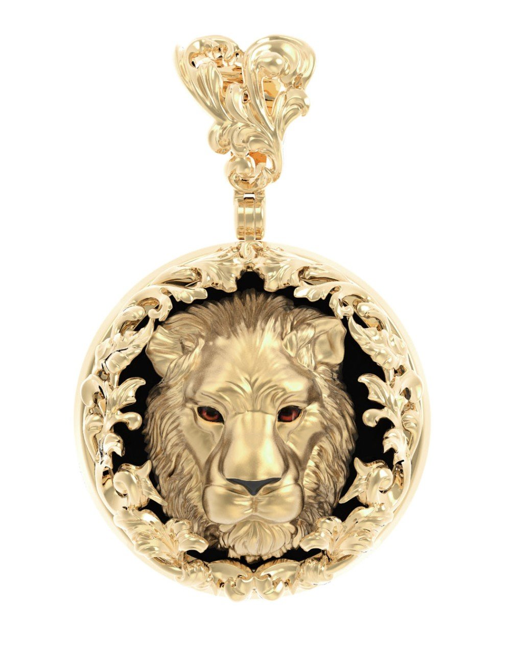 Подвеска из лимонного золота c эмалью и ониксом