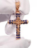 Крест из золота c лазуритом
