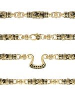 Цепь из лимонного золота c эбеновым деревом