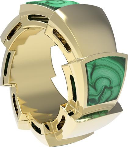 Подвеска из лимонного золота 585 пробы c малахитом