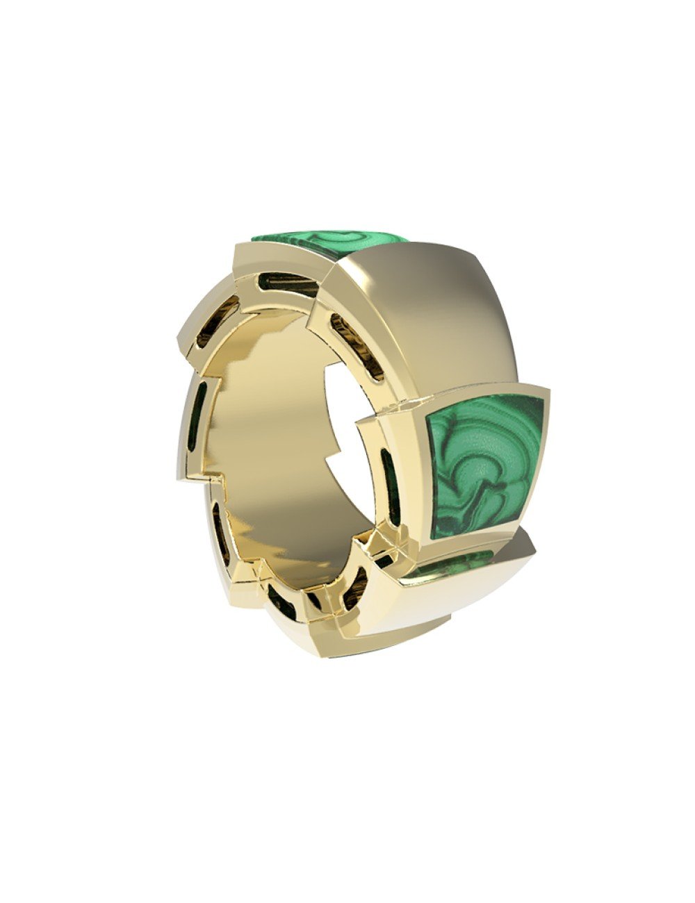 Подвеска из лимонного золота c малахитом