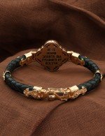 Браслет из золота c шнурком и ониксом