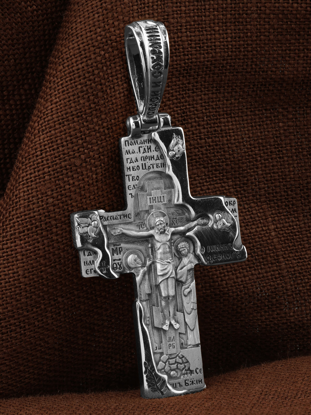 Крест из белого золота 585 пробы