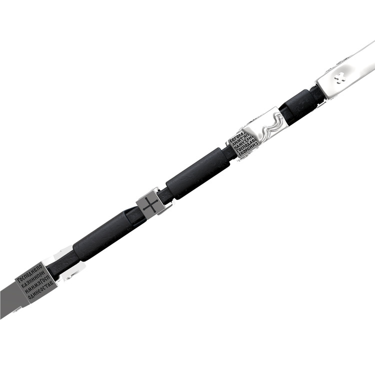 Браслет из белого золота 585 пробы c кожаным шнурком