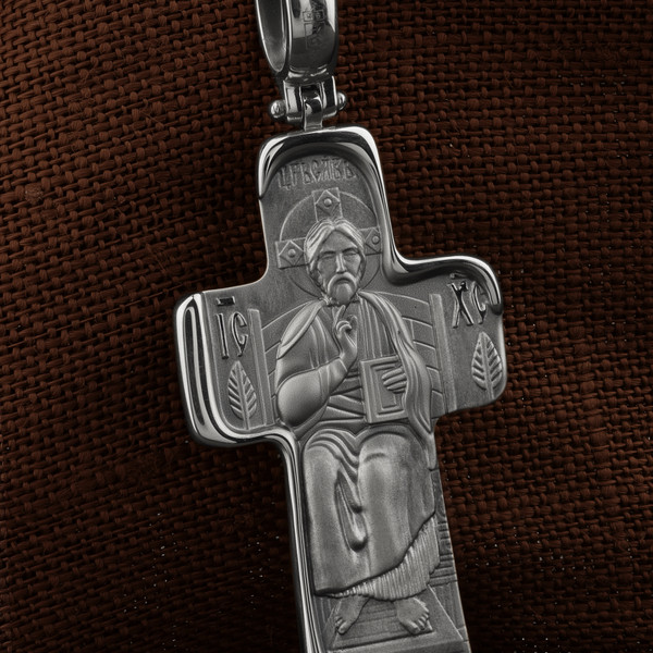 Крест из белого золота 585 пробы