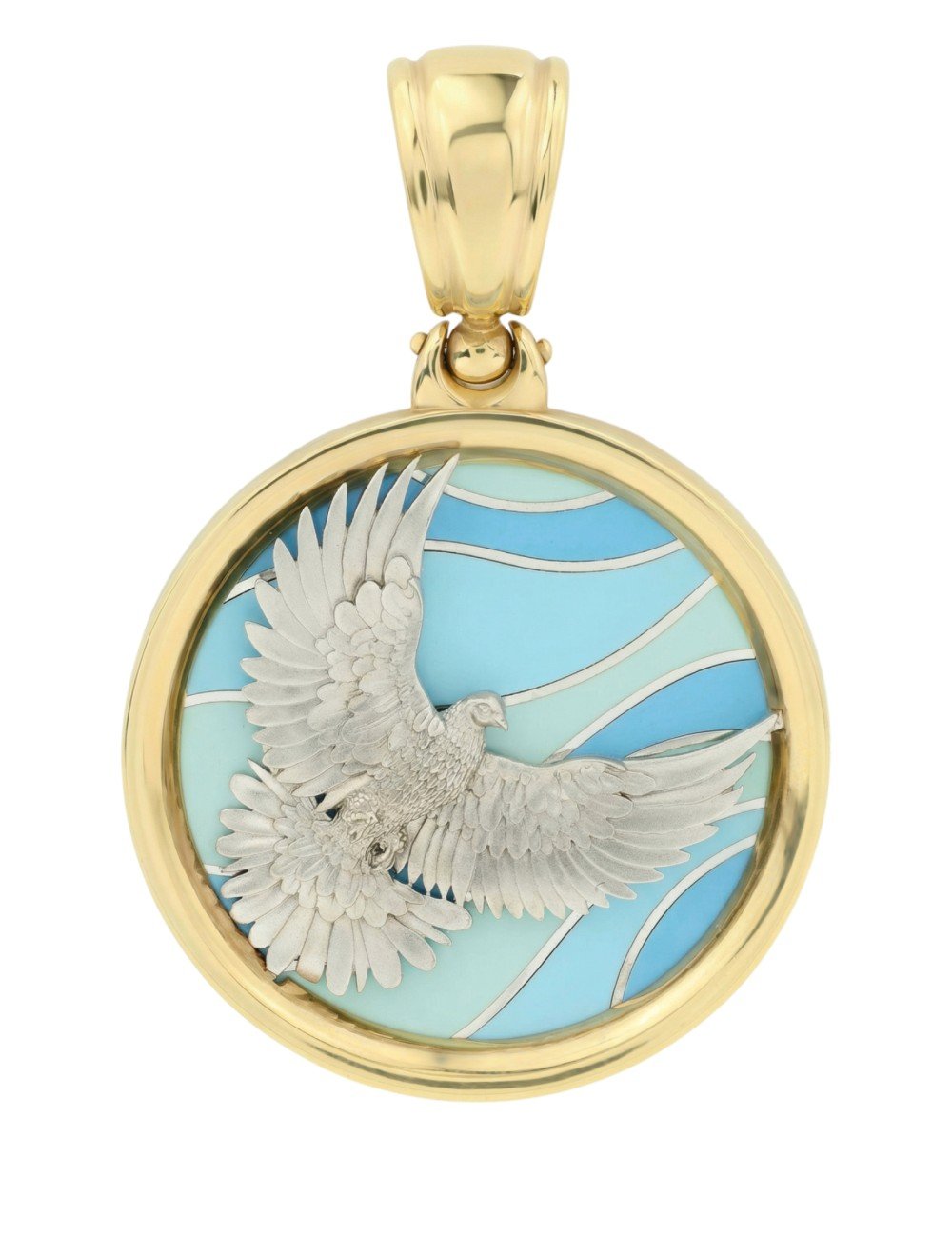 Подвеска из лимонного золота c эмалью