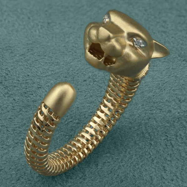 Кольцо из лимонного золота 585 пробы c бриллиантами