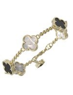 Браслет из лимонного золота c ониксом и перламутром