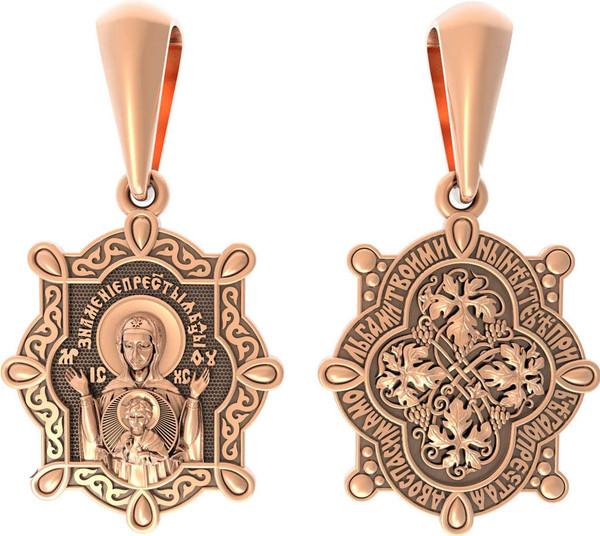 Образок из красного золота 585 пробы