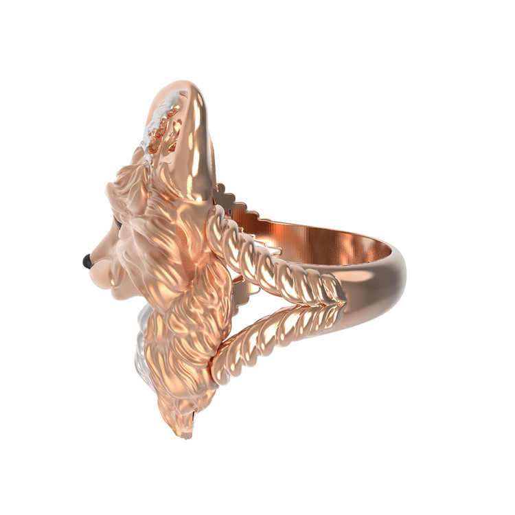 Кольцо из красного золота 585 пробы c эмалью