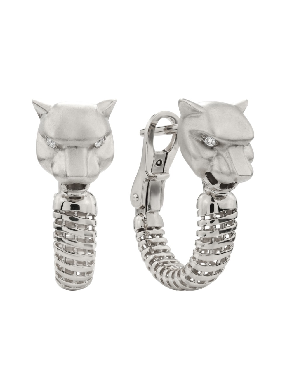 Серьги из белого золота 585 пробы c бриллиантами