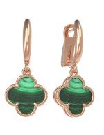 Серьги из золота c малахитом