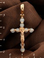 Крест из золота c агатом